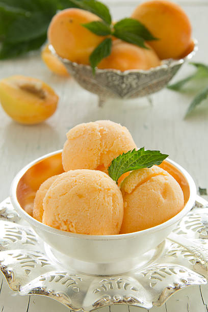 istock Homemade apricot ice cream. 184701983