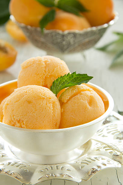 istock Homemade apricot ice cream. 184702009