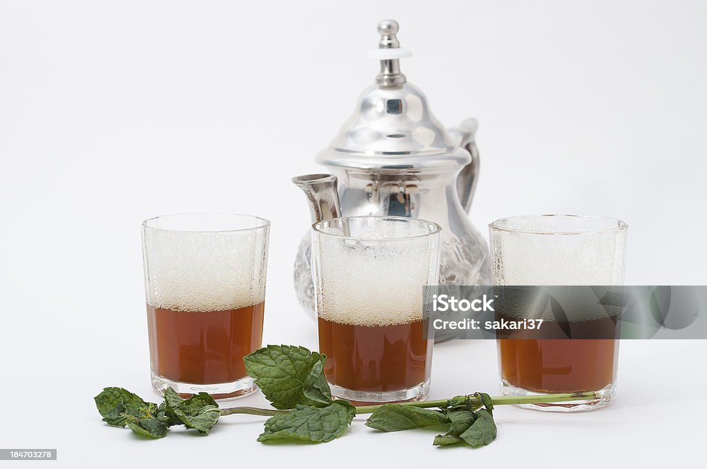 arabic tea traditional saharawi tea with peppermint Africa Stock Photo