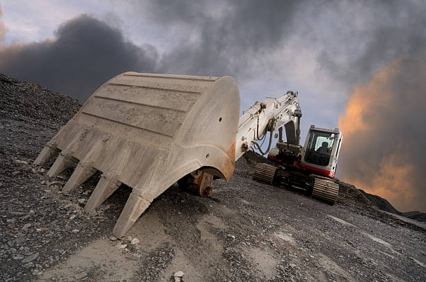Quarry excavator stock photo