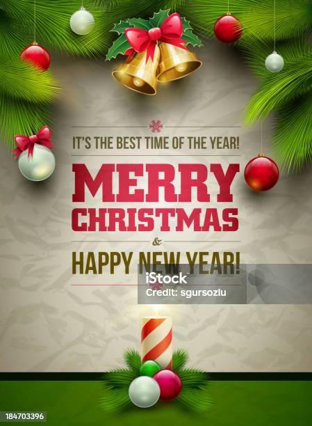 Christmas Message Board Stock Illustration - Download Image Now - Christmas Card, Abstract, Bell