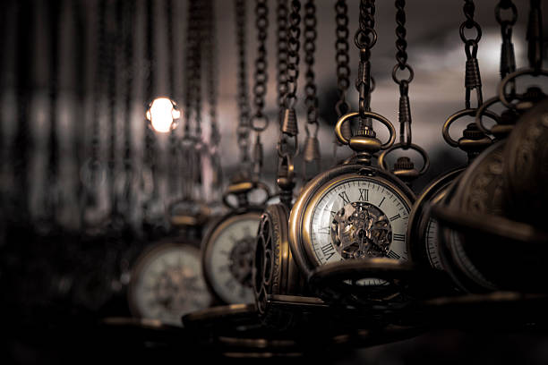 istock Golden pocket watches 184703871