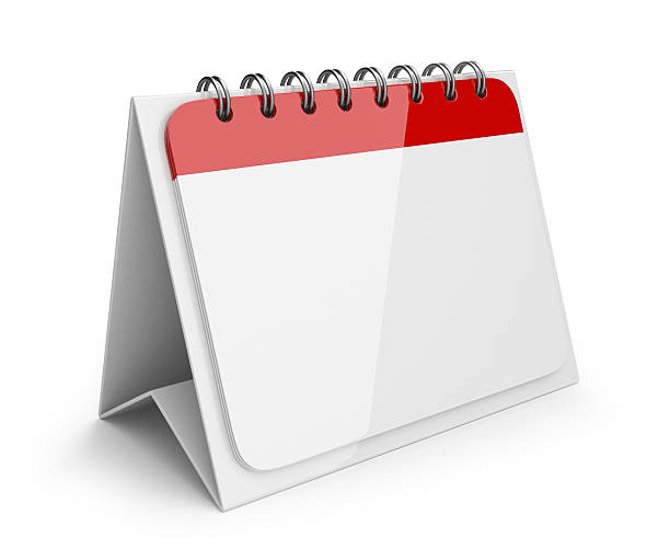 Blank paper calendar. 3D Icon isolated stock photo