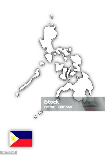 Mapa Das Filipinas Com Branco - Fotografias de stock e mais imagens de Abstrato - Abstrato, Azul, Com sombra