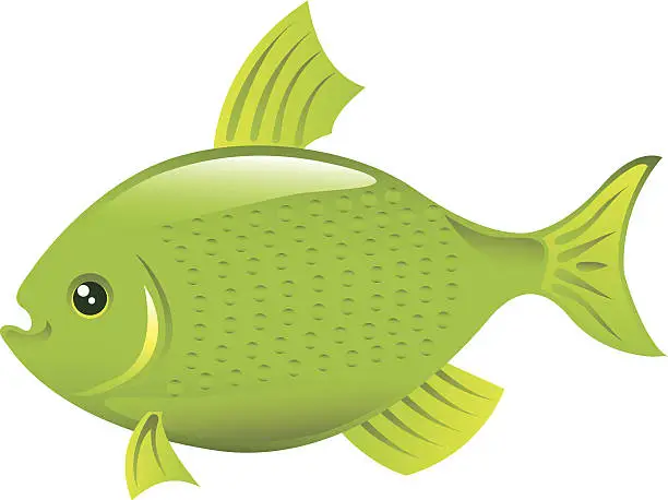Vector illustration of Green fish