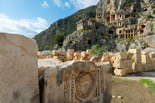 Myra was an ancient Greek town in Lycia where the small town of Kale is today, in the present-day Antalya Province of Turkey.