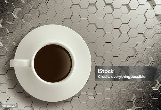 3 D Tasse Kaffee Auf Edelstahl Stockfoto und mehr Bilder von Bildhintergrund - Bildhintergrund, Braun, Café