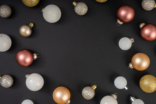 Black Color, Christmas, Christmas Ornament, Flat Lay, Holiday - Event