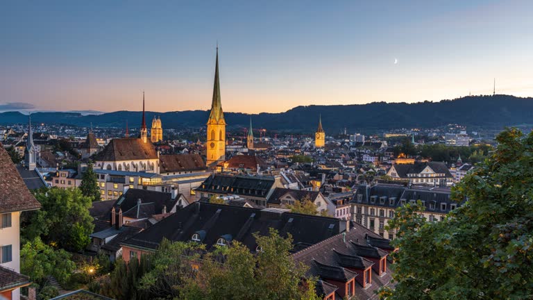 Zurich, Switzerland Cityscape Time Lapse