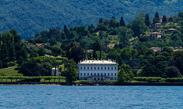 Luxury Italian Villa, Lake Como, Italy stock photo