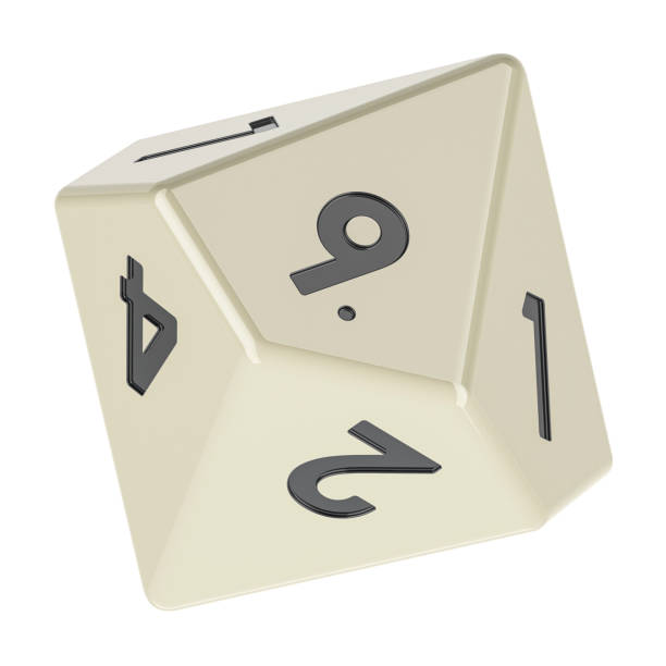 istock White 10 sided die, pentagonal trapezohedron dice. 3D rendering 1847101650
