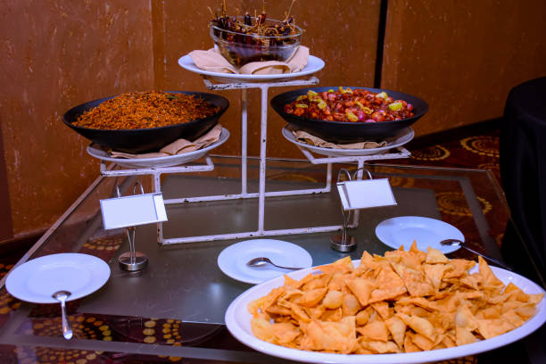 Buffet food serving on the table