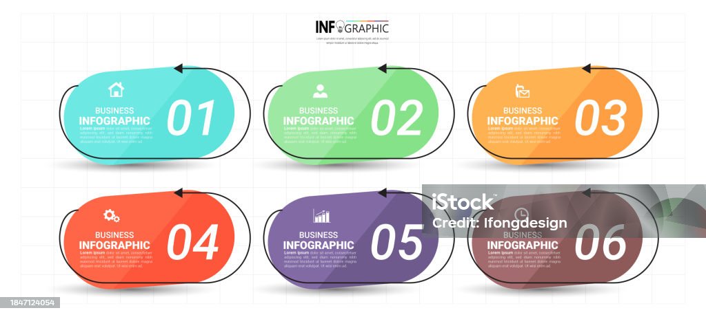 6 Steps Templete Modern Infographics 6 Steps Template Vector Stock Illustration ...