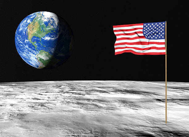 istock American flag on the moon 184712872