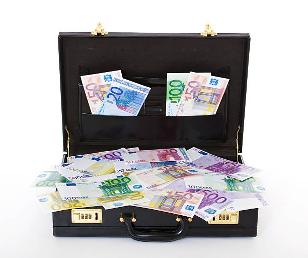 istock Suitcase full of Euro notes 184712964