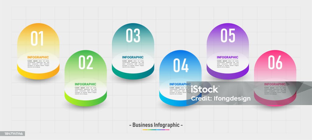 6 Steps Templete Modern Infographics 6 Steps Template Vector Stock Illustration ...