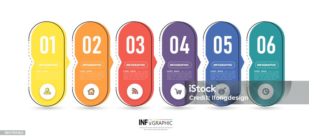6 Steps Templete Infographics 6 Steps Template Vector Stock Illustration - Download ...