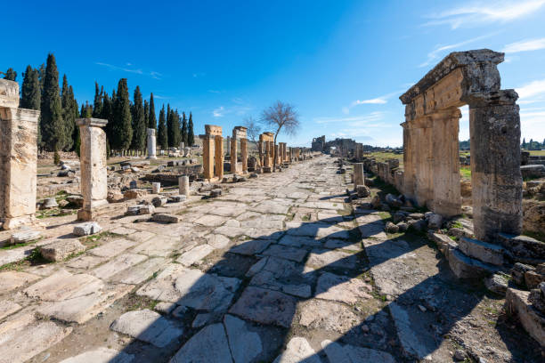 Latrine and Frontinus gate of Hierapolis. Denizli, Turkey