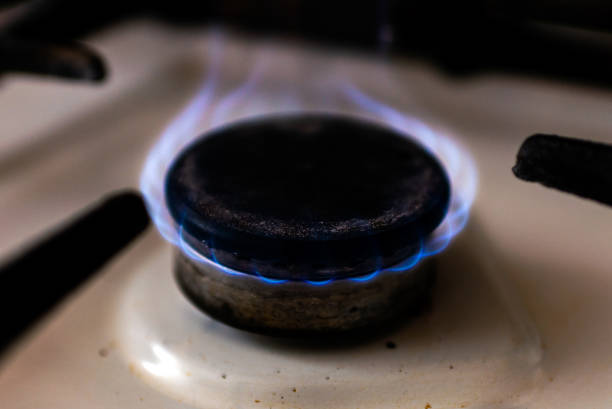 istock Gas burning kitchen. gas stove at home evening. 1847181394