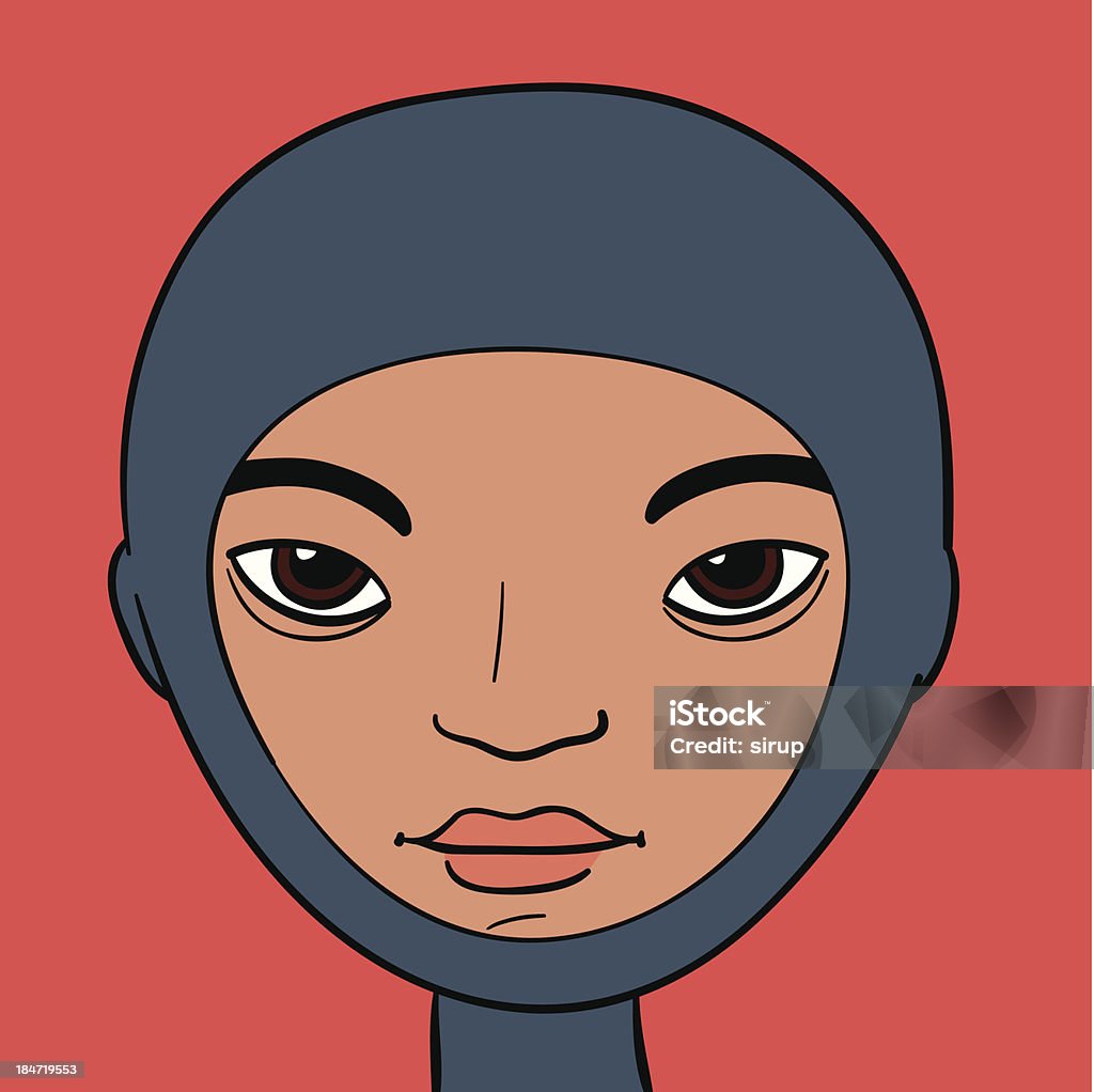 Hermosa mujer en una cubierta de cabezal - arte vectorial de Adulto libre de derechos