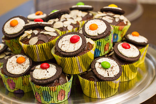happy muffins stock photo