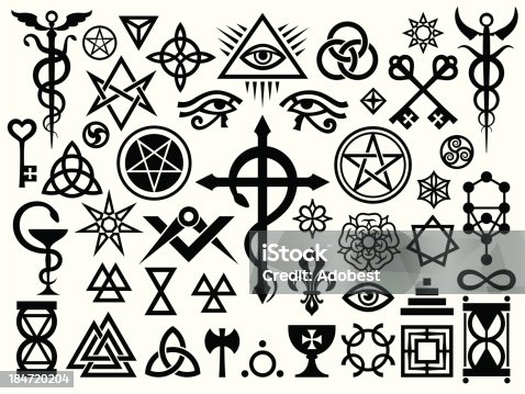 istock Medieval Occult Signs And Magic Stamps 184720204