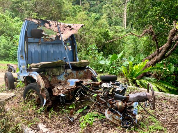 istock Demolished Vehicle Resting in Forest. 1847226965