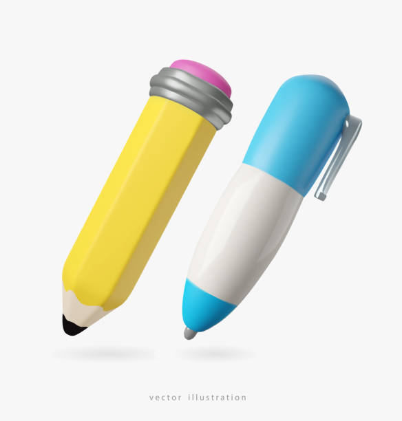 istock 3D Realistic pencil and pen. School and office supplies. Education concept. Vector icon 1847253574