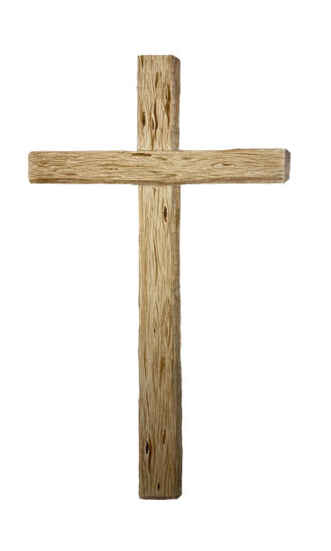 istock Watercolor wooden cross, baptismal, wedding religious illustration isolated on white 1847261374