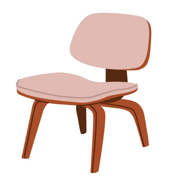 Vector illustration of Padded stool is isolated on a white background. Flat vector illustration.