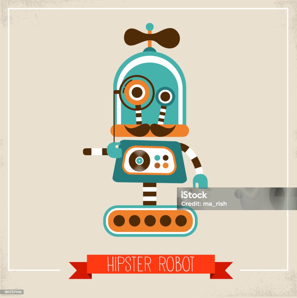 Hipster robot toy icon Hipster robot toy icon and illustration Astronaut stock vector