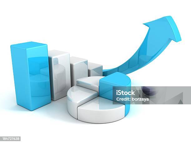 Finanzas Pastel De Carne Y Gráfico De Barras De Crecimiento De Flecha Gráficos Foto de stock y más banco de imágenes de Abstracto