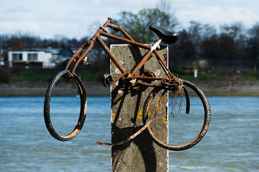 Rusty and rotten bicycle wreck