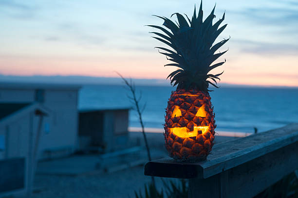 Tropical Halloween Concept Pinapple stock photo