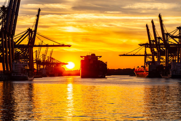Industrial port in Hamburg