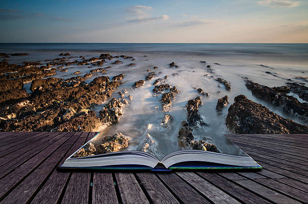 istock Creative concept Long exposure landscape rocky shoreline 184732569
