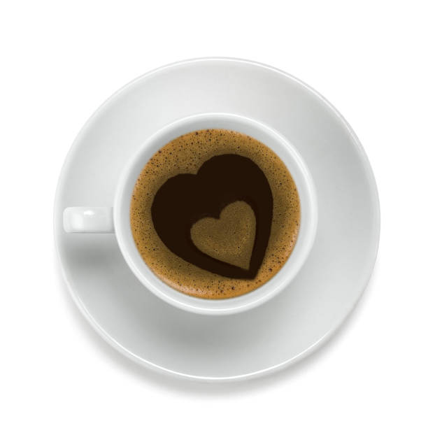 istock coffee cup with tho hearts on the coffee top cream 1847329243