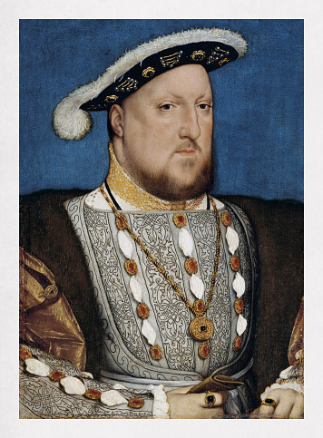 Portrait of Henry VIII of England by Hans Holbein the Younger made in 1537.