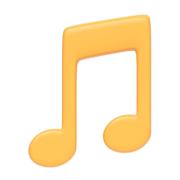 istock Music yellow note isolated on white background 1847344260