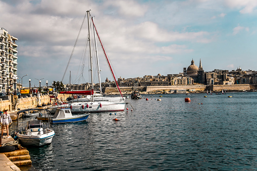 The Harbor Of Sliema Overlooking Valletta