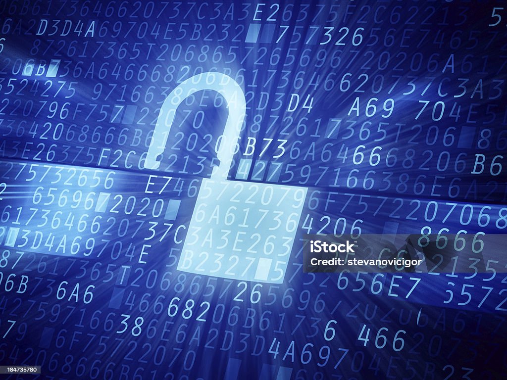 Cracked security code Cracked security code abstract image. Password protection conceptual image. Antivirus Software Stock Photo