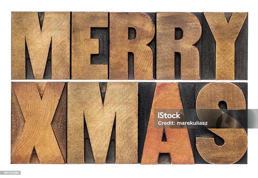 Buon Natale in tipo legno - Foto stock royalty-free di Antico - Vecchio stile