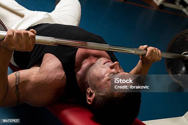 Effort On The Bench Press Stock Photo - Download Image Now - Active Lifestyle, Activity, Adult