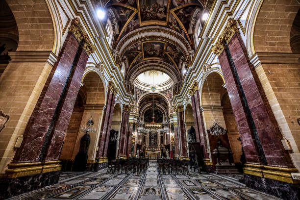 Inside St. Paul's Cathedral In Mdina, Malta