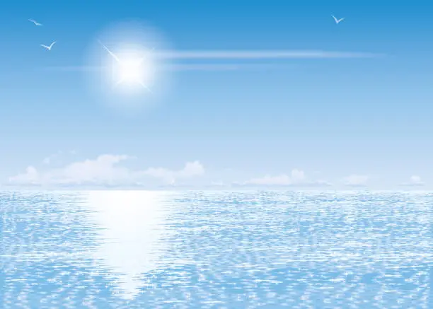 Vector illustration of Glittering sea background