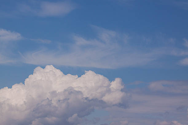clouds - cirrus and cumulus stock photo