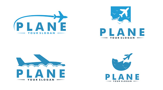 Set of air plane logo icon vector template