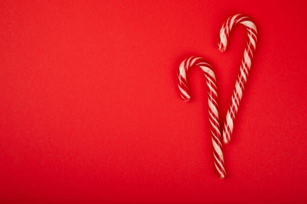 istock Christmas candy.Candy cane.Christmas composition with gifts, Christmas tree decorations on  background. Concept for Christmas and New Year holidays. Winter. Flatlay, top view, copy space. 1847431543