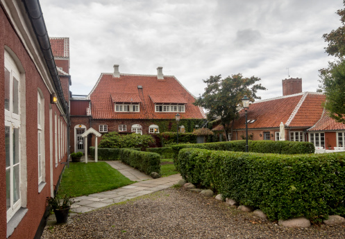 Public garden of Brondums hotel in Skagen, Denmark