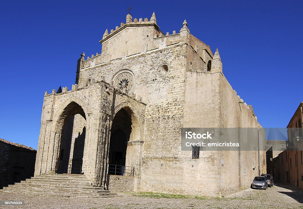 Erice Cathedral, Sycylia, Włochy - Zbiór zdjęć royalty-free (Architektura)